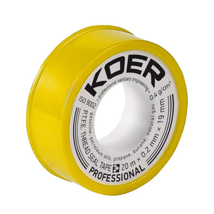 Фум стрічка для газу Koer STP-02 Pro 20Mx0.2mmx19mm KR0122