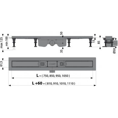 Дренажный канал Alcaplast APZ12-750