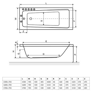 Ванна акрилова Excellent Ava 170x70 WAEX.AVA17WH