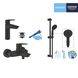 Набір змішувачів 3 в 1 для ванної кімнати Grohe QuickFix Start Black UA303301MQ, Чорний матовий