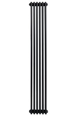 Вертикальный дизайнерский радиатор отопления Arttidesign Bari 6/1800 чёрный матовый, Черный матовый