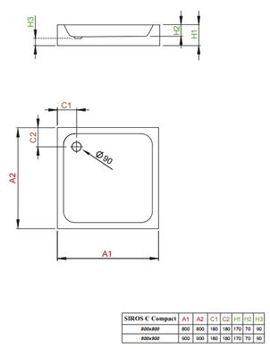 Душевой поддон Radaway Siros C 80x80 Compact SBC8817-2