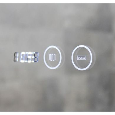 Дзеркало Dusel Led DE-M0065D Silver 65x80 см сенсорне включення + підігрів+ годинник/темп, Серый