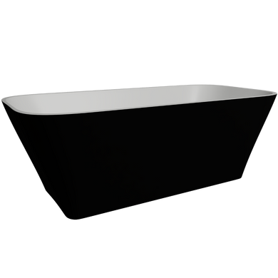 Ванна отдельностоящая матовая Amidicon Atlant 170x75 черная из литого камня ATLANT_170_BLACK_MAT, Черный матовый