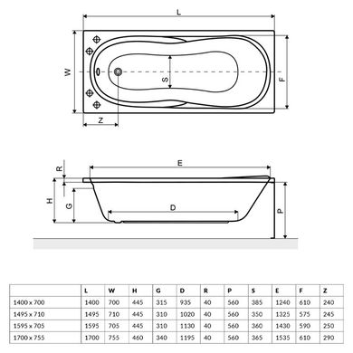 Ванна акрилова Excellent Sekwana 140x70 WAEX.SEK14WH