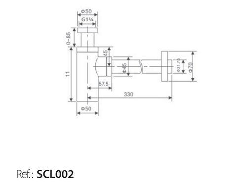 Сифон для умывальника Imex хром SCL002, Хром