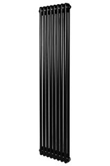 Вертикальный дизайнерский радиатор отопления Arttidesign Bari 8/1800 чёрный матовый, Черный матовый