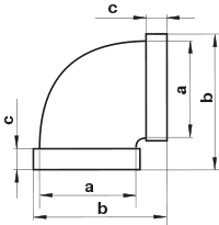 Коліно для плоских каналів Vents 8281 90&deg; 60x204 мм біле 0000226100