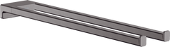 Полотенцедержатель Hansgrohe AddStoris 44.5 см двойной Brushed Black хром 41770340, Шлифованный черный хром