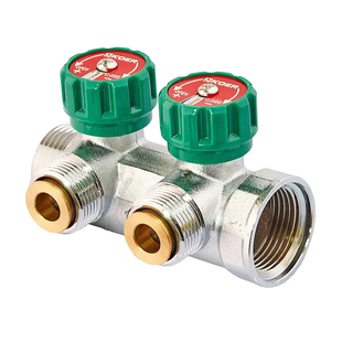 Коллектор вентильный с адаптером Koer KR.1127-2 - 1"x2 - 3/4 Ways (евроконус-плоскость) KR4946
