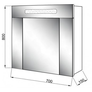 Зеркальный шкаф Юввис Марко Z-70, Белый, Белый