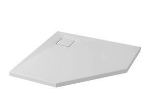 Душовий піддон п'ятикутний Cersanit Tako Slim 90x4 білий глянцевий + сифон S601-129, білий
