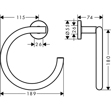 Кільце для рушника Hansgrohe Logis 41724000, Хром