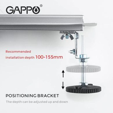 Душевой канал под плитку Gappo G88007-4, 70х800 мм, нержавеющая сталь
