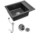 Кухонна мийка гранітна Rea Rino black плямисту ZLE-00104, Чорний