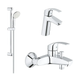 Набір змішувачів для ванни 3в1 з New Tempesta 100 Grohe Eurosmart 123246MOL, Хром
