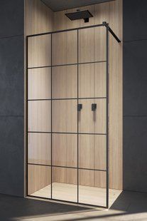 Душова перегородка Radaway Modo New Black II Factory 80 см профиль чорний 389084-54-55