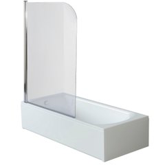 Шторка для ванной Bravo Elba 80T 000023251, Универсальная, прозрачный, хром