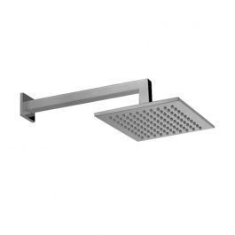 Верхний душ Paffoni Syncro Quadro 200x200xh8 мм с держателем 400 мм steel ZSOF075ST + ZSOF063ST, Нержавеющая сталь