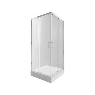 Набор: Qtap душевая кабина Taurus CRM1099SC6 Clear 2020x900x900 мм + поддон Tern 309912C 90x90x12 см с сифоном, Хром, Универсальная, прозрачный