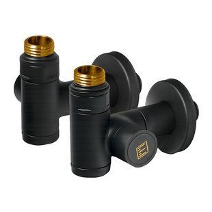 Комплект дизайн кранов под ТЭН Ideale Senso 1/2&rdquo;x1/2&rdquo; черный, Черный