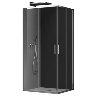 Душевая кабина без поддона Koer Sr SC10-90x90x195-TR-01 прозрачное стекло Easy Clean 6мм, хром KR5942, Хром, прозрачный, хром