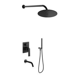 Душова система Kohlman Experience 30 black + BOX прихованого монтажу KPL-QW211EBR30, Чорний матовий