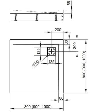 Душовий піддон Radaway Argos C 80x80 на ніжках 4ACN88-02