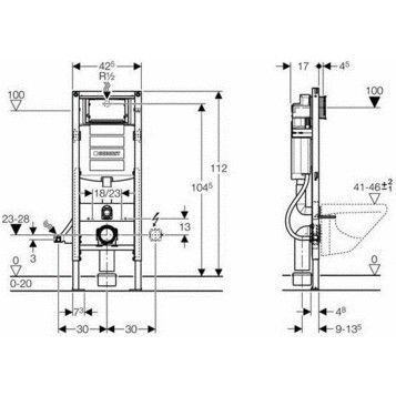 Інсталяція для унітазу (вузька) Geberit Duofix Sigma 111.350.00.5