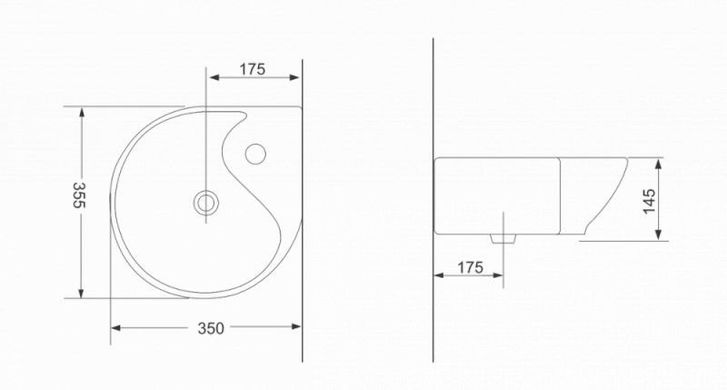 Раковина Devit Small 1011135 35 см, Белый