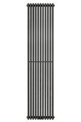 Вертикальный радиатор Praktikum 2 H-1800 мм, L-425 мм нижнее подключение PV 2180/11 9005M 99, Черный матовый