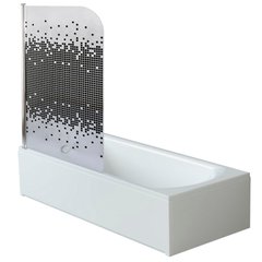 Шторка для ванной Bravo Elba 80В Mosaic 000023252, Универсальная, другой, черный