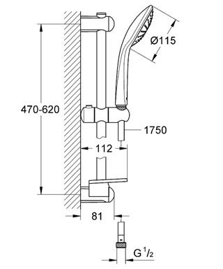 Душевой гарнитур Grohe Euphoria Mono 27266001, Хром