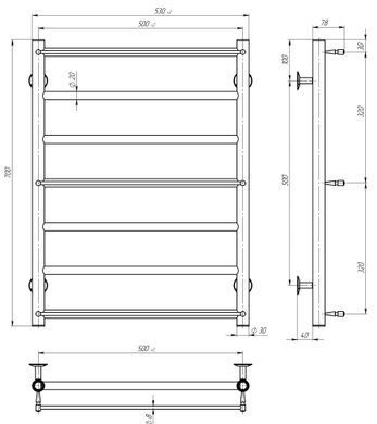 Электрический полотенцесушитель Deffi Ladder П7 500x700 нержавеющая сталь JD03 левое подключение хром C.LK.70.50.7.E.C.L.1