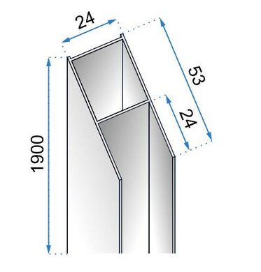 Удлинительный профиль Rea Slim N для кабин/дверей хром REA-K7512, Хром