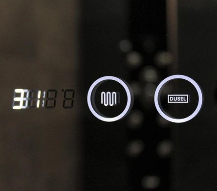 Дзеркало Dusel Led DE-M0065D Black 120x75 см сенсорне включення + підігрів+ годинник/темп, Черный