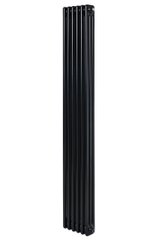 Вертикальный дизайнерский радиатор отопления Arttidesign Bari II 6/1800 чёрный матовый, Черный матовый