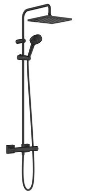 Душова система Hansgrohe Vernis Shape Showerpipe 240 1jet EcoSmart з термостатом Matt Black 26429670, Чорний матовий