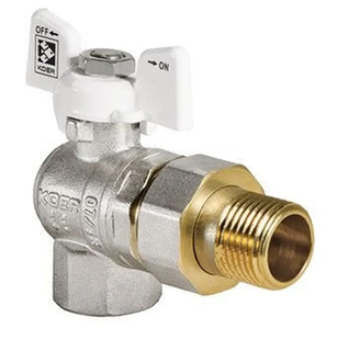 Кран з американкою кутовий Koer KR.228.W - 1", white KR5105