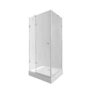 Набор: Qtap душевая кабина Capricorn CRM1011SC6 Clear 2020x1000x1000 мм + поддон Tern 301112 100x100x12 см с сифоном, Хром, Универсальная, прозрачный