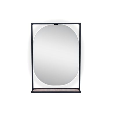 Зеркало Qtap Taurus 800х850х140 Black/Whitish oak с LED-подсветкой QT2478ZP600BWO, Черный