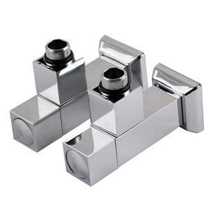 Набор кран полуоборотный угловой с американкой Solomon Lux 1/2&Prime; Cube chrom 8888 (2шт.) 000021913