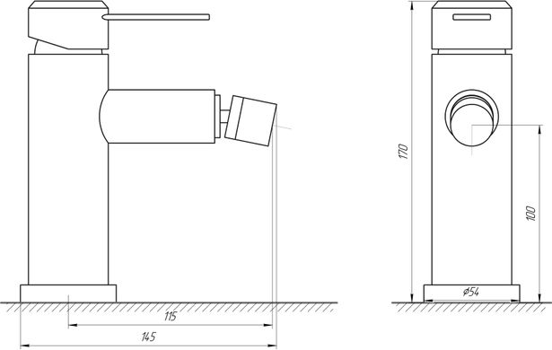 Смеситель для биде Globus Lux Wien SBT2-106, Матовый