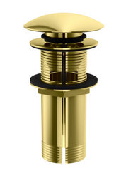 Донный клапан для раковины Kohlman click-clack Gold с переливом EGD, Золотой