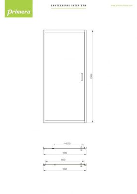 Душові двері Primera Frame 90 см SDC1190, прозорий, хром