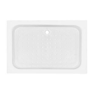 Душевой поддон Kapielka ST120x80x14 низкий, прямоугольный, диаметр слива 52 мм Lidz, Белый