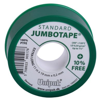 Фум лента тефлоновая Jumbotape standard (11 х19 х0,2) Unipak 000023468