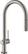 Смеситель для кухни Hansgrohe Talis M54 210 2jet с выдвижным изливом Brushed Black Chrome 72800340, Шлифованный черный хром