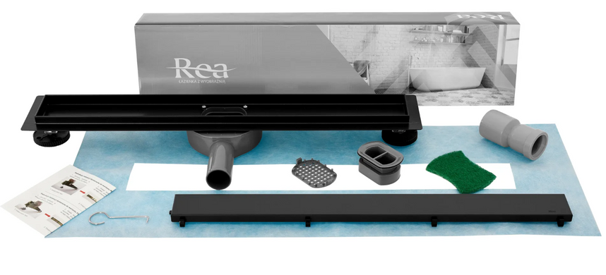 Душовий канал Rea Neo Pro 2в1 black 50 см REA-G0999