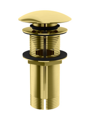 Донный клапан для раковины Kohlman click-clack Brushed Gold с переливом EGDB, Золотой